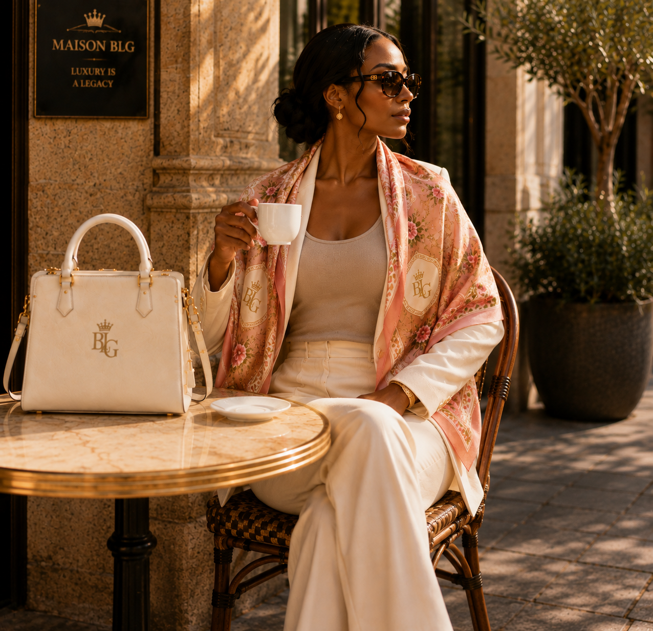 Le  Royale Rose  l  Blush Pink & Cream|50" * 50" – Movement & Silhouette