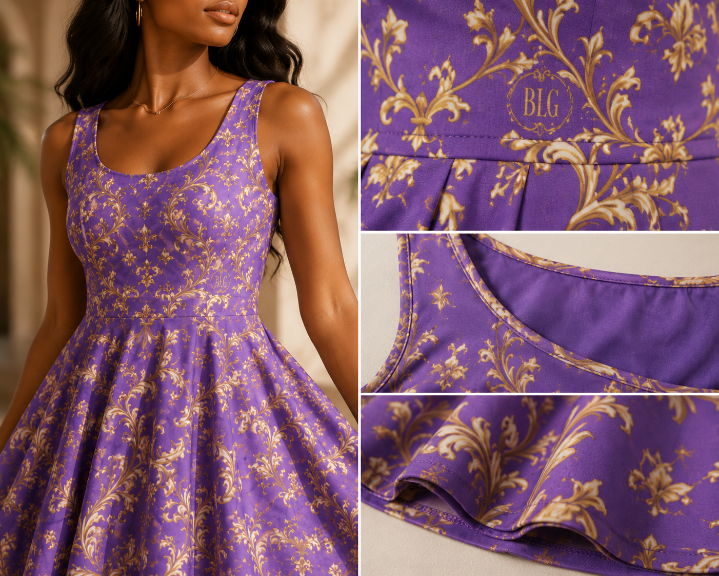 Maison BLG Silhouette – Lilac Jewel Dress | Lilac Purple – Movement & Silhouette