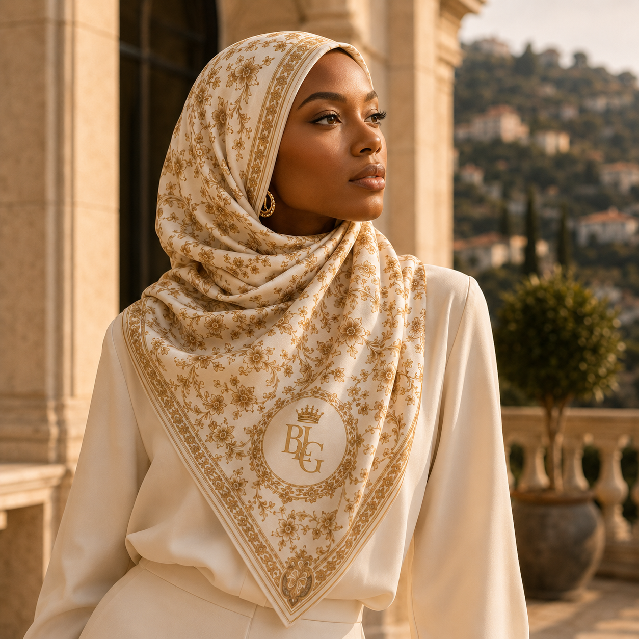 Le Jardin Royale Lumière Cream |  50" * 50" – Movement & Silhouette