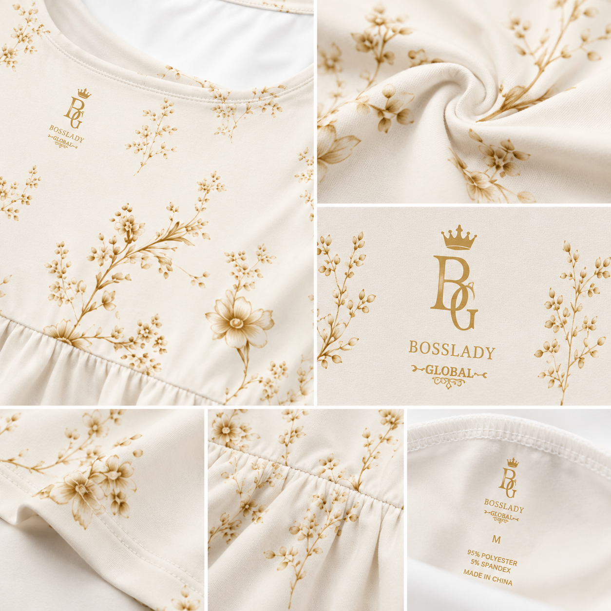 Jardin Élégance de Silhouette — Ivory & Antique Gold – Craftsmanship Detail