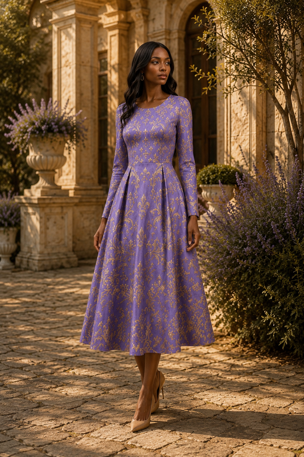  Maison BLG Silhouette – Lilac long Dress | Lilac Purple  – Movement & Silhouette