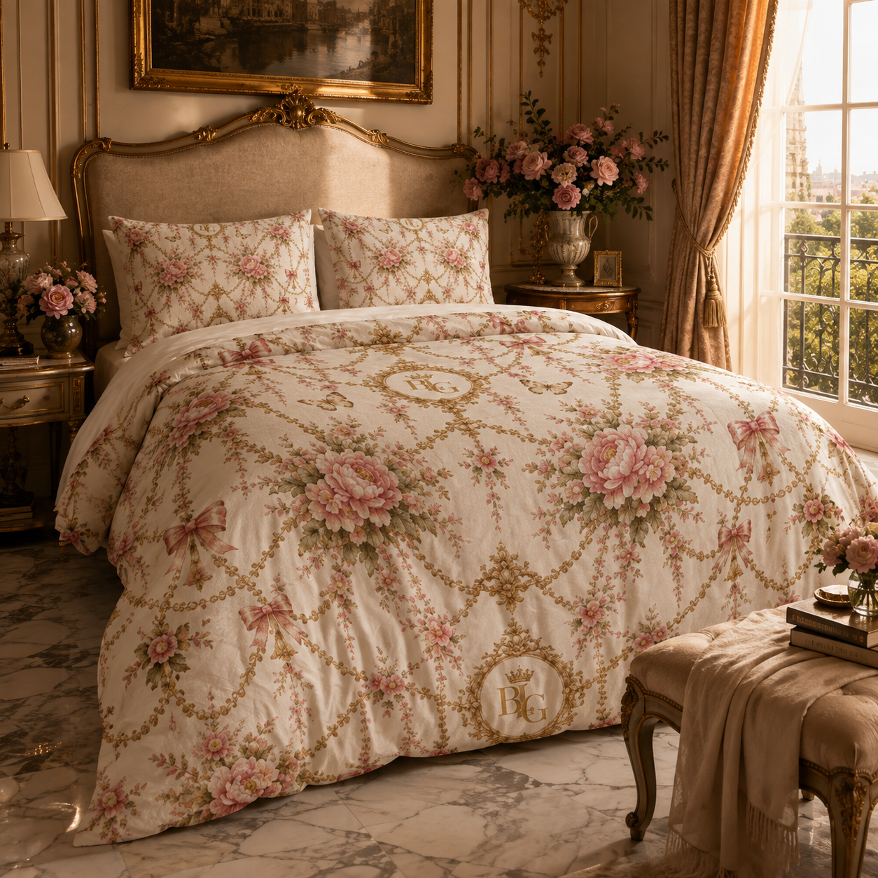 Le Jardin Impérial Luxury Cotton Bed Set | Maison BLG Signature Essentials