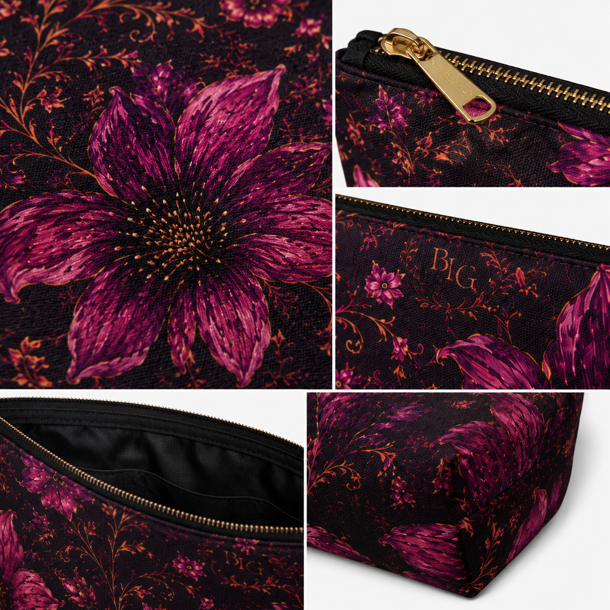 Le Jardin Secret Beauty  Pouch | Maison BLG Signature Essentials – Craftsmanship Detail