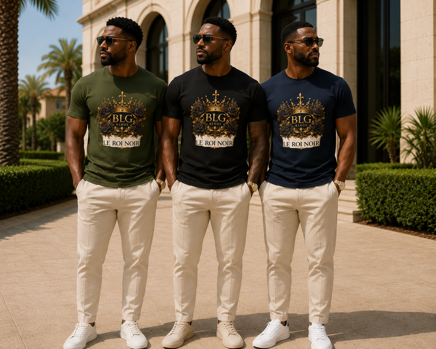 BLG Le Roi Noir crest graphic Tee | French crest, crown emblem, vintage ornamental design