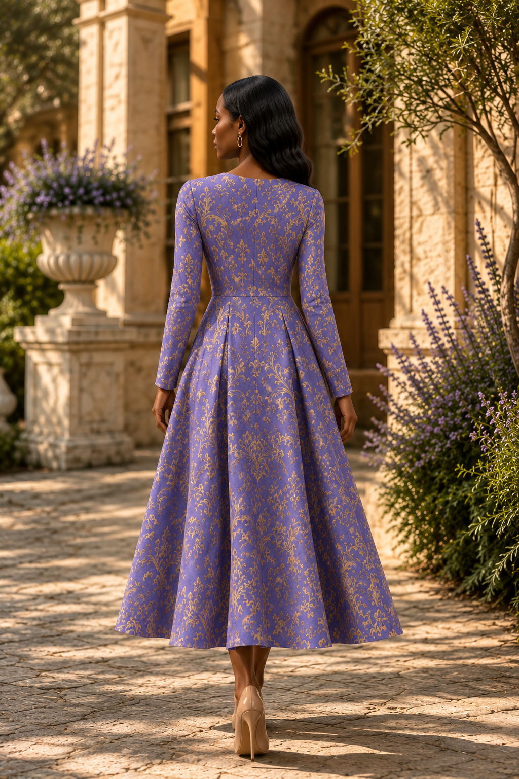  Maison BLG Silhouette – Lilac long Dress | Lilac Purple  – Craftsmanship Detail