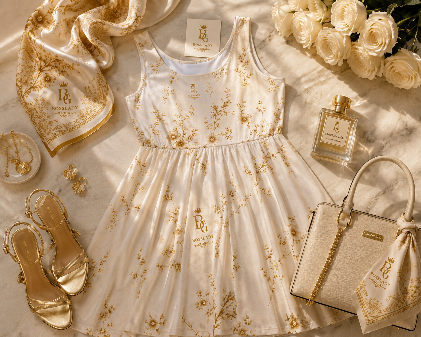 Jardin Élégance de Silhouette — Ivory & Antique Gold – Product Image