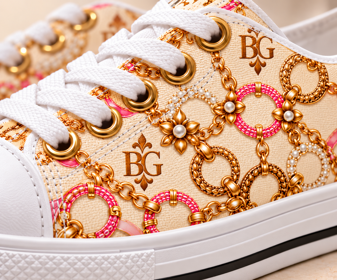 The Élan Rosé Link Sneaker – Craftsmanship Detail